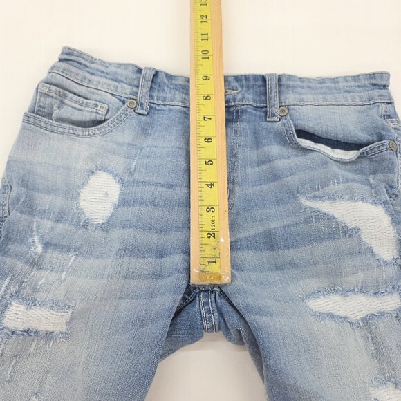 BKE Mens Alec Jean Shorts Size 31 Medium Wash Distressed Stretch Denim Jorts - Picture 11 of 13